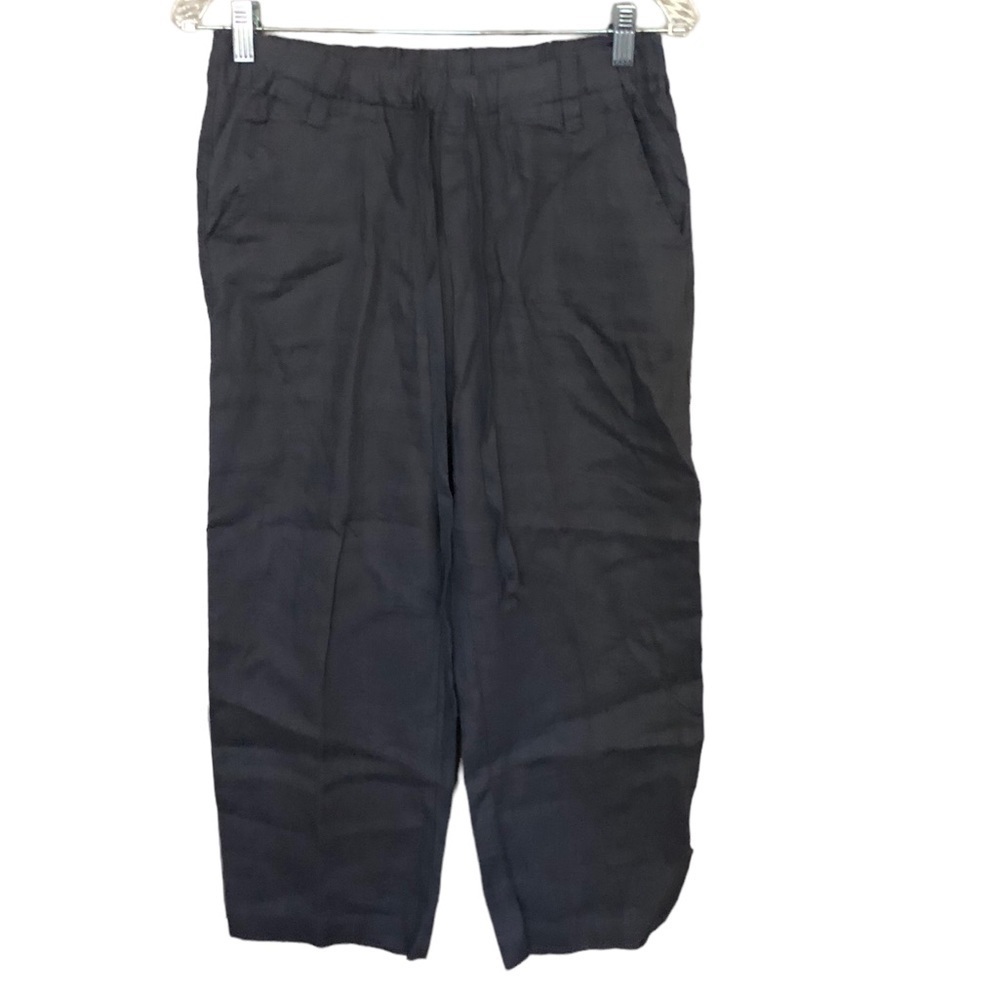 Allen Allen Linen elastic waits Capri Pants
